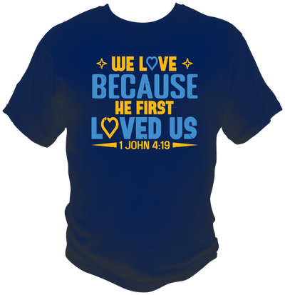 JESUS | He First Loved US  | Blue Unisex Tees